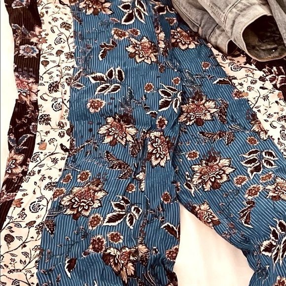 Zara Patchwork Wide Leg Pants with Elastic Waistband - Picture 8 of 10